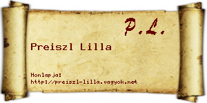 Preiszl Lilla névjegykártya